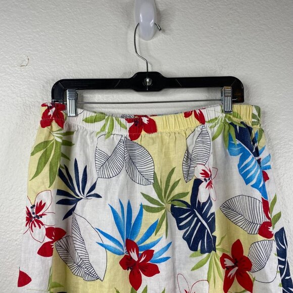 Hot Cotton Skirt Women's Linen Maxi Floral Tropical Multicolor Size 1X - Picture 5 of 9